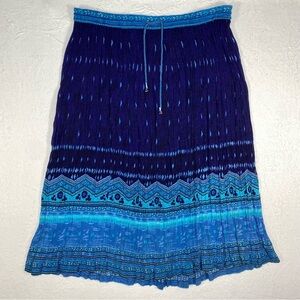 Bohemian Hippie Style Indian Pattern Midi Skirt‎ Basic Editions Size L Spring